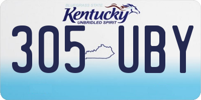 KY license plate 305UBY