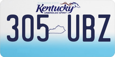 KY license plate 305UBZ