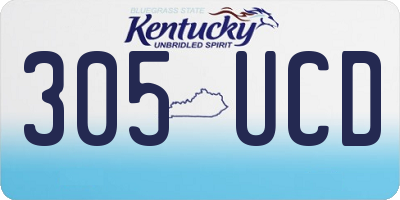 KY license plate 305UCD