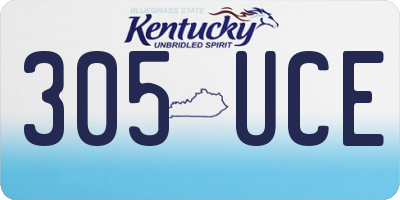 KY license plate 305UCE