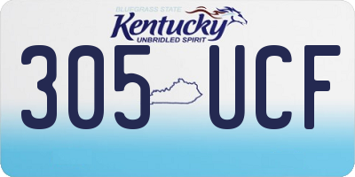 KY license plate 305UCF