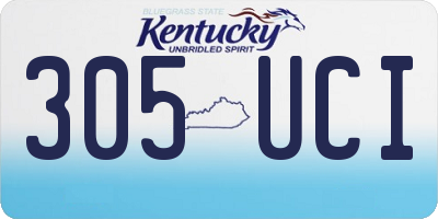 KY license plate 305UCI