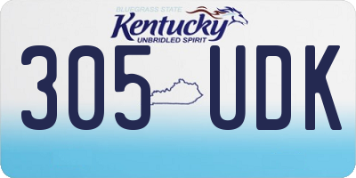 KY license plate 305UDK