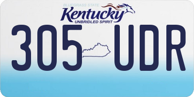KY license plate 305UDR