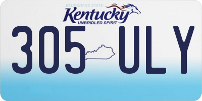 KY license plate 305ULY