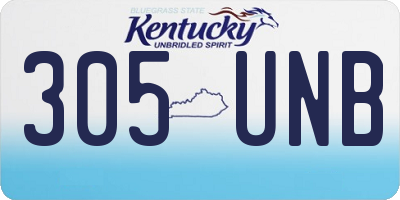 KY license plate 305UNB