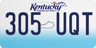 KY license plate 305UQT