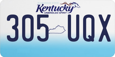 KY license plate 305UQX