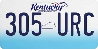 KY license plate 305URC