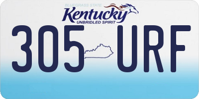 KY license plate 305URF