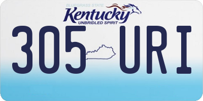KY license plate 305URI
