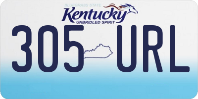 KY license plate 305URL
