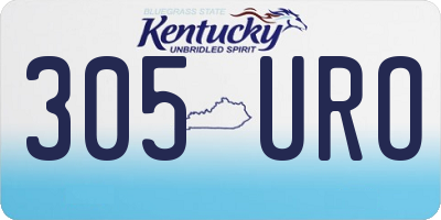 KY license plate 305URO