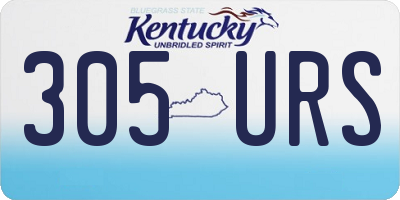 KY license plate 305URS