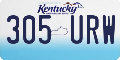 KY license plate 305URW