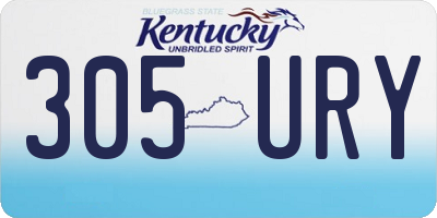 KY license plate 305URY