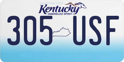 KY license plate 305USF