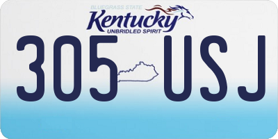 KY license plate 305USJ