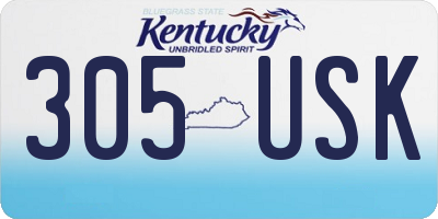 KY license plate 305USK