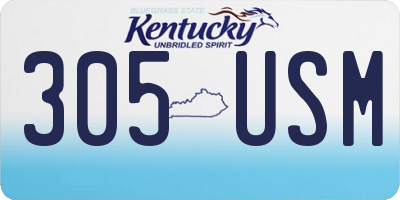 KY license plate 305USM
