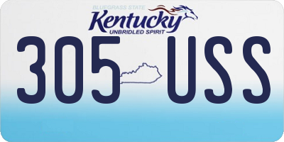KY license plate 305USS
