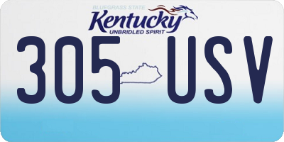 KY license plate 305USV
