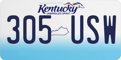 KY license plate 305USW