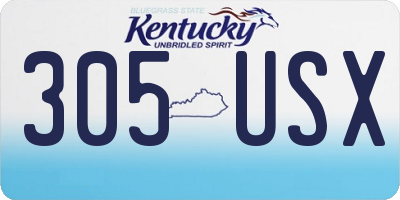 KY license plate 305USX