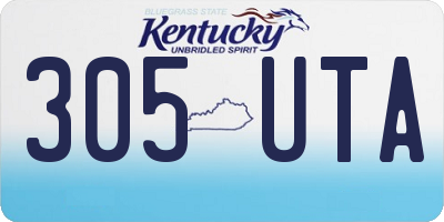 KY license plate 305UTA