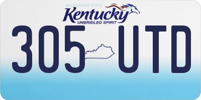 KY license plate 305UTD
