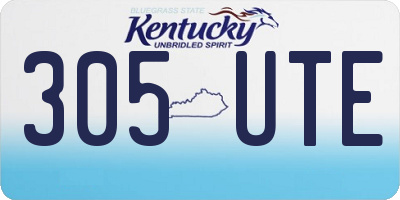 KY license plate 305UTE
