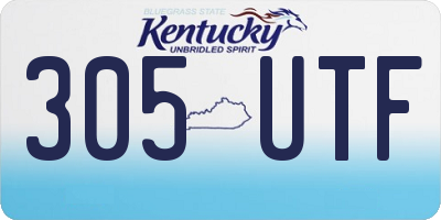 KY license plate 305UTF
