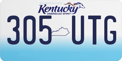 KY license plate 305UTG