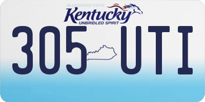 KY license plate 305UTI