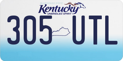 KY license plate 305UTL