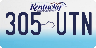 KY license plate 305UTN
