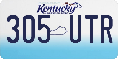 KY license plate 305UTR