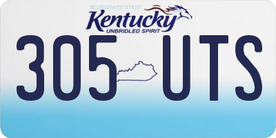 KY license plate 305UTS