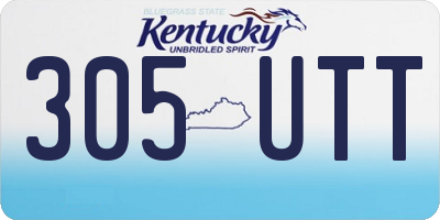 KY license plate 305UTT
