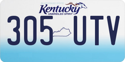 KY license plate 305UTV