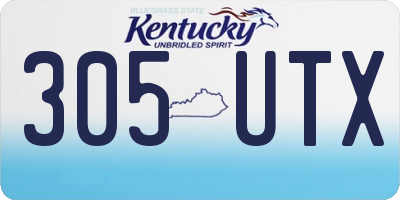 KY license plate 305UTX