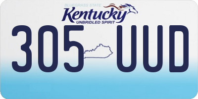KY license plate 305UUD