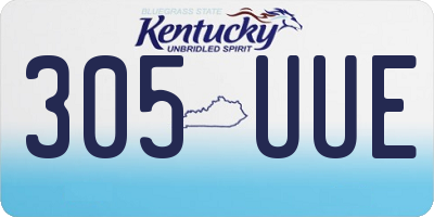KY license plate 305UUE