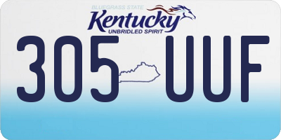 KY license plate 305UUF