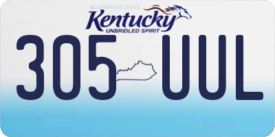 KY license plate 305UUL