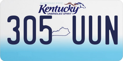 KY license plate 305UUN
