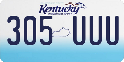 KY license plate 305UUU