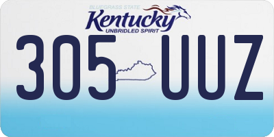 KY license plate 305UUZ