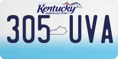 KY license plate 305UVA