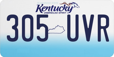 KY license plate 305UVR